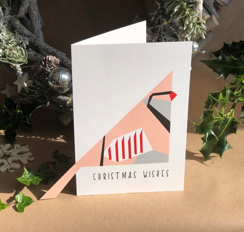 Christmas Partridge with Tail Card