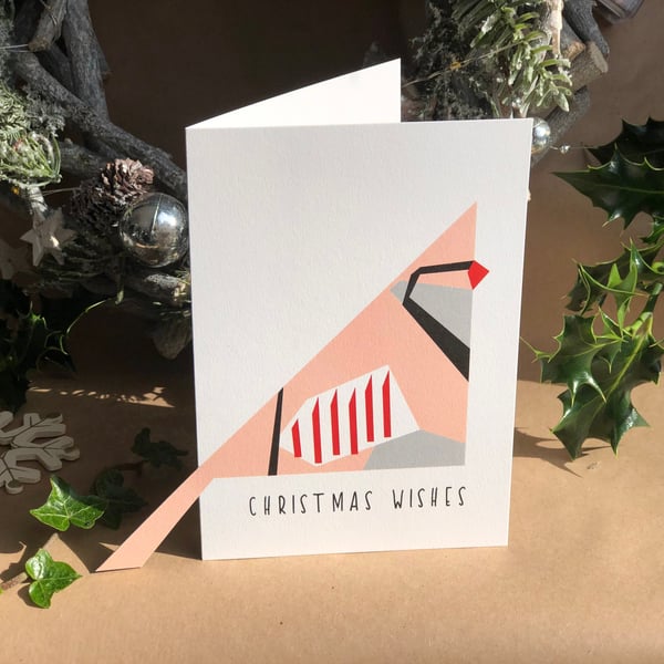 Christmas Partridge with Tail Card