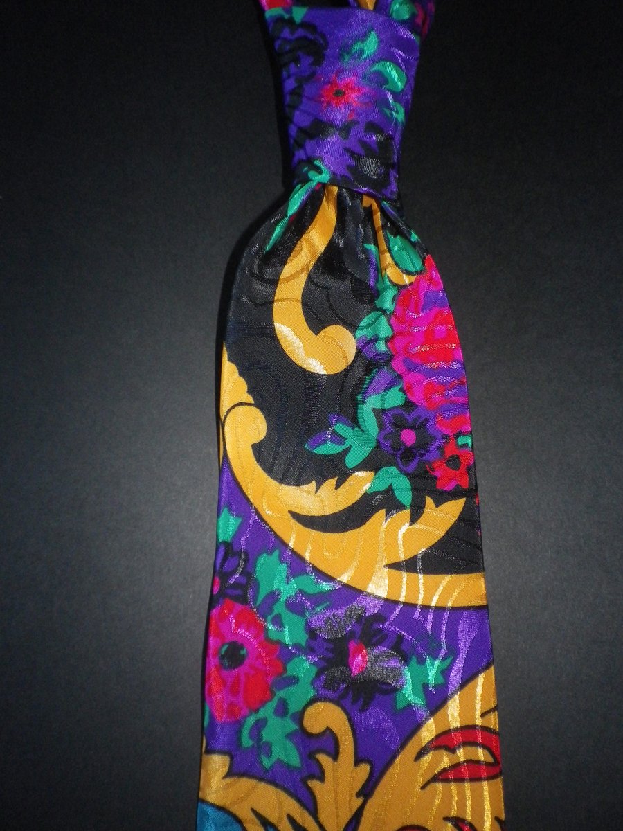 Rich Versace inspired silk screen print luxury tie 9.5cm blade