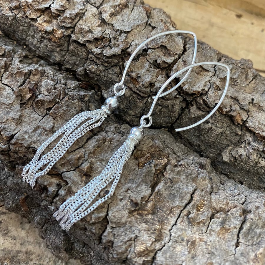 Silver Tassel earrings  Silver EarringsDangle & Drop Long Earrings.