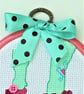 Shoes Cross Stitch Hoop art with Ribbon and Button detail - Image 5