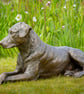Lying Mixed Breed Rescue Dog Statue Large Bronze Resin Garden Sculpture - Image 7