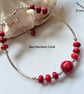 Designer Bamboo Poppy Red Coral Sterling Silver Bracelet  - Image 7