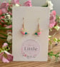 Handmade Bird Dangle Earrings, Enamel Bird Charms, Gold Plated Hooks, 