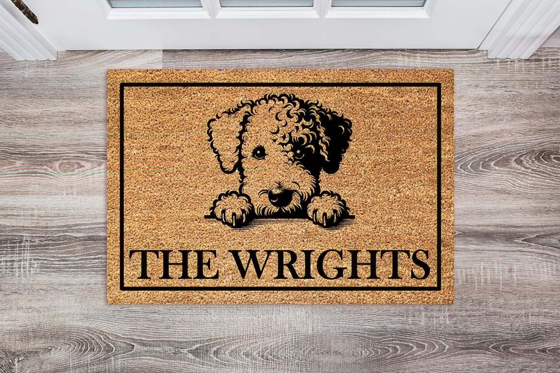 Bedlington Terrier Door Mat - Personalised Bedlington Terrier Welcome Mat 