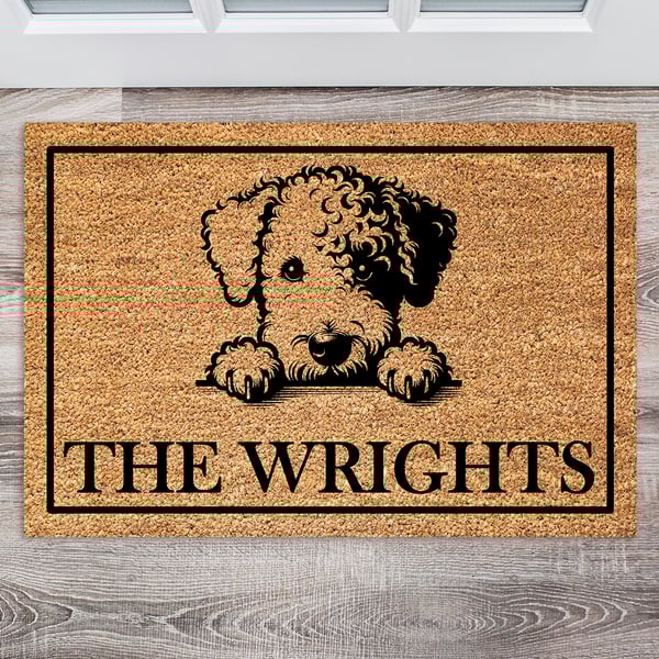 Bedlington Terrier Door Mat - Personalised Bedlington Terrier Welcome Mat 
