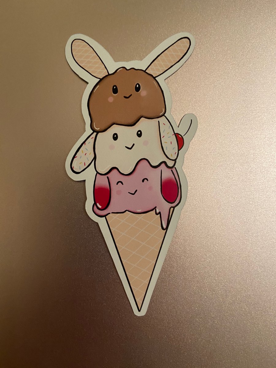 Ice cream bunny sheet magnet