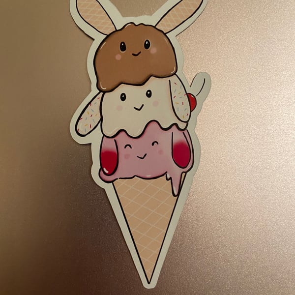 Ice cream bunny sheet magnet