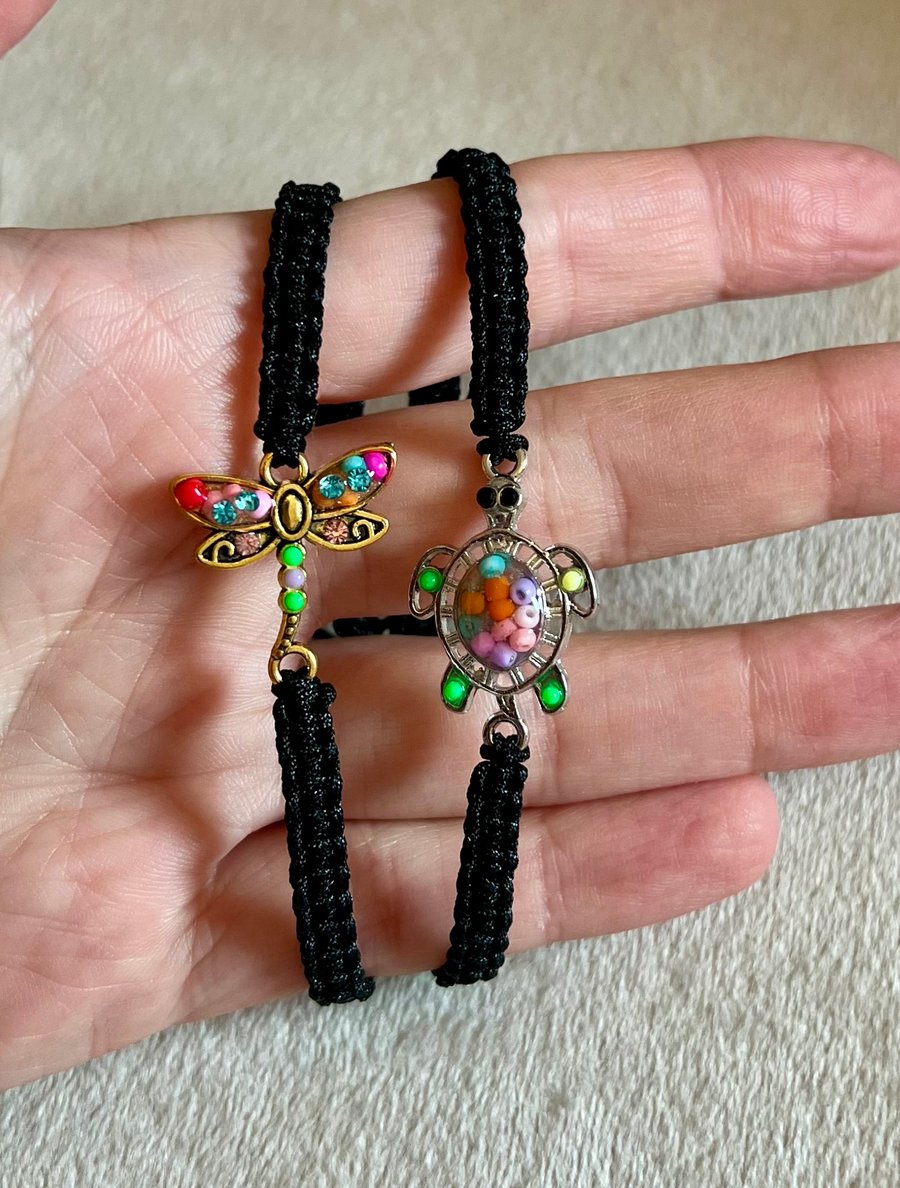 Friendship Bracelet - Macrame Adjustable Bracelet - black