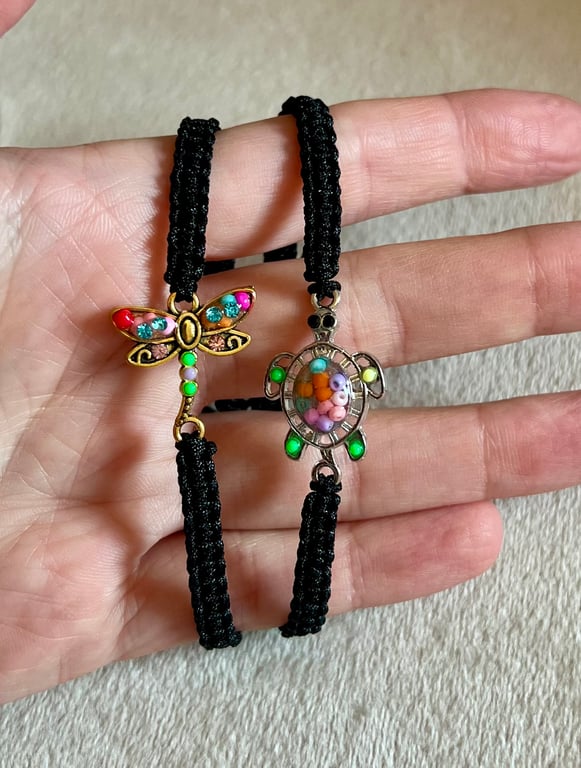 Friendship Bracelet - Macrame Adjustable Bracelet - black