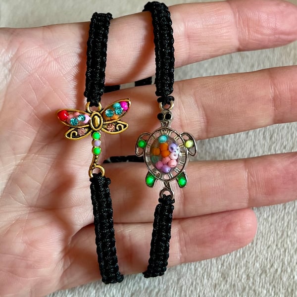 Friendship Bracelet - Macrame Adjustable Bracelet - black