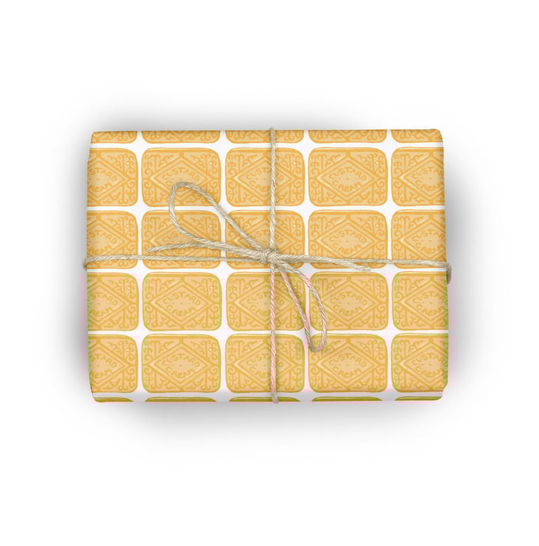 Custard cream wrapping paper