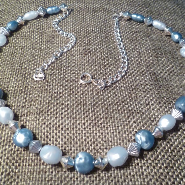 Blue Pearls Necklace