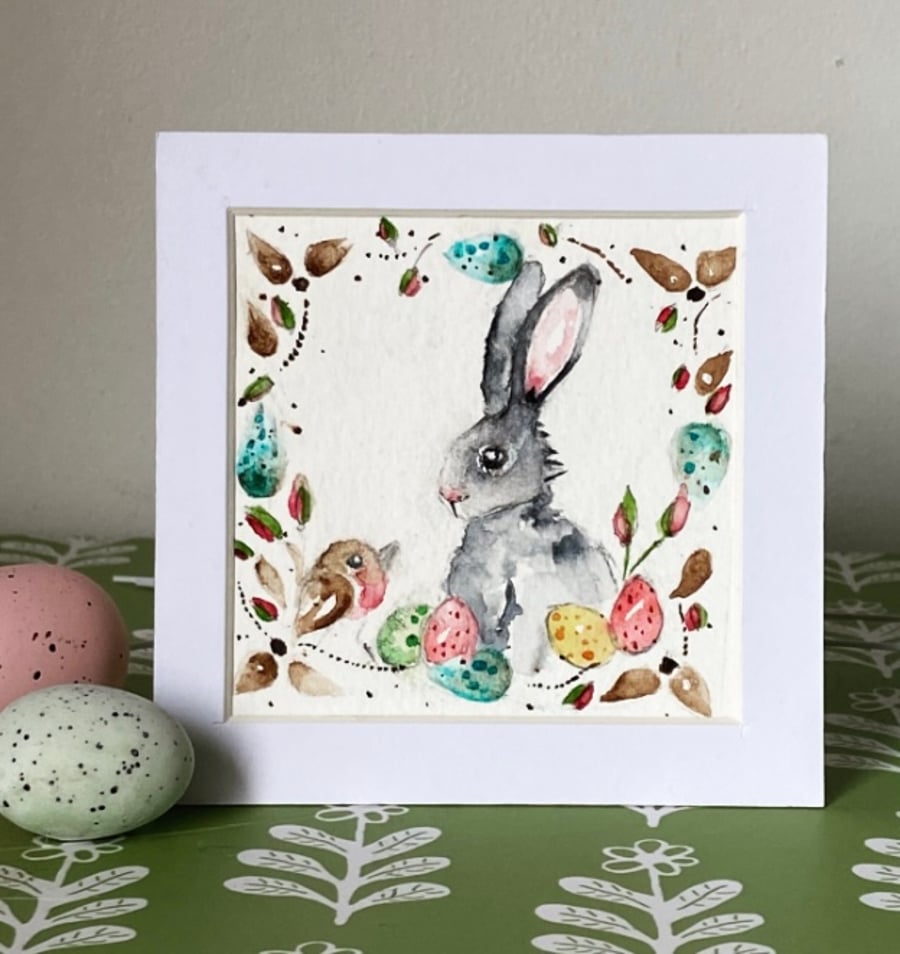 AECO Original Easter Bunny Rabbit Watercolour 
