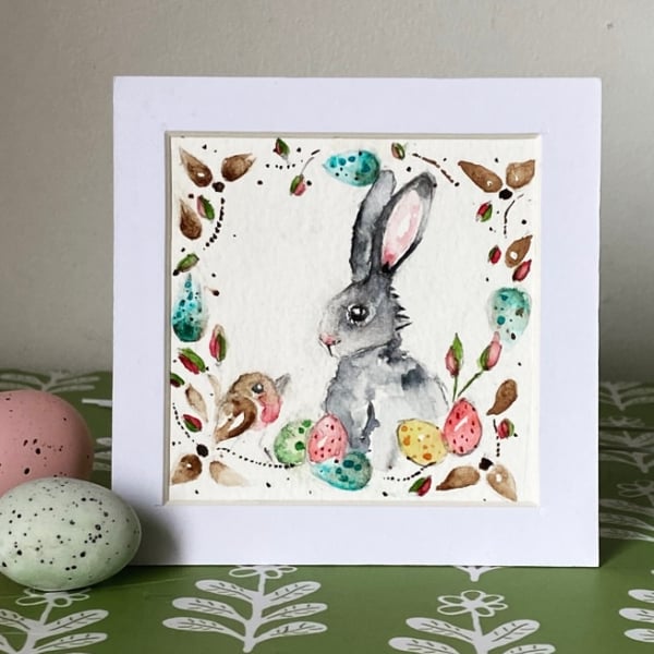 AECO Original Easter Bunny Rabbit Watercolour 