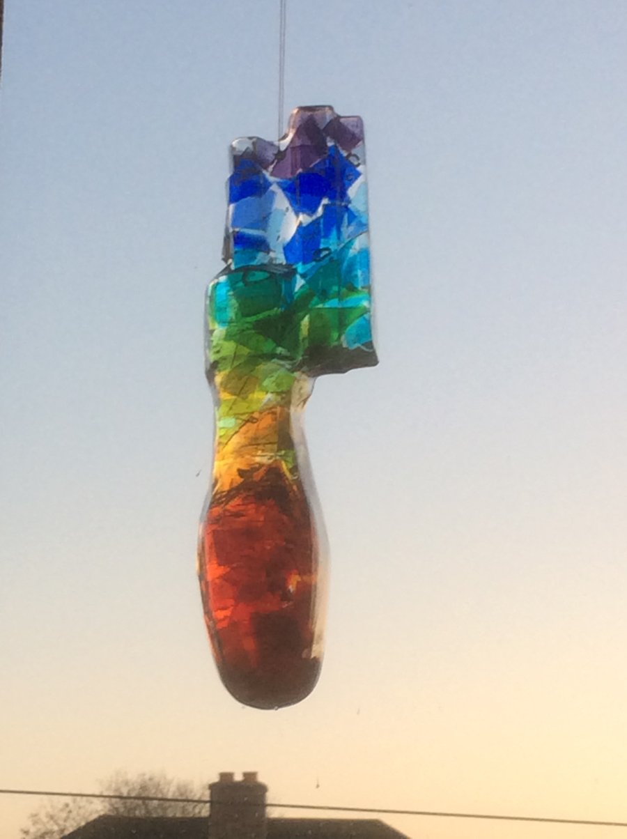Stained Glass Rainbow Screwdriver Shaped Suncatcher