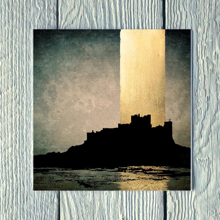 Bamburgh Reflection, Greetings Card