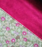 SOLD - A6 Green and Pink Ditsy Floral Reusable Notebook Cover - Image 4