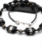 black lampwork glass and pyrite gemstone necklace - Image 5