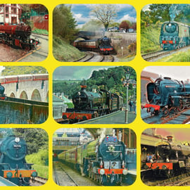 Steam Trains Greeting Card A5