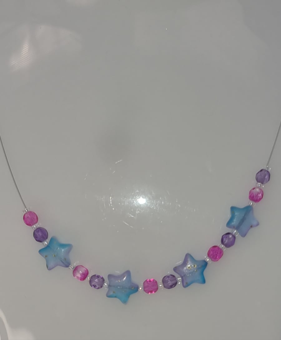 Pink and Purple star necklace