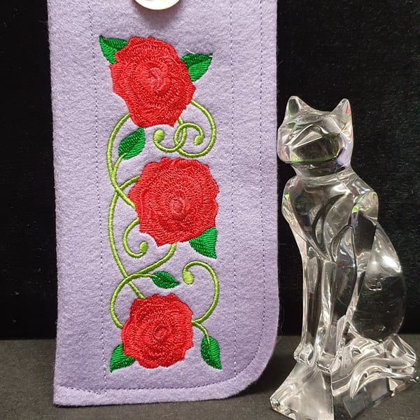 Floral lilac Glasses Case