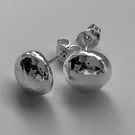 Silver Pebble stud earrings-medium