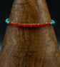 Turquoise Carnelian and sterling silver handmade gemstone bracelet - Image 2