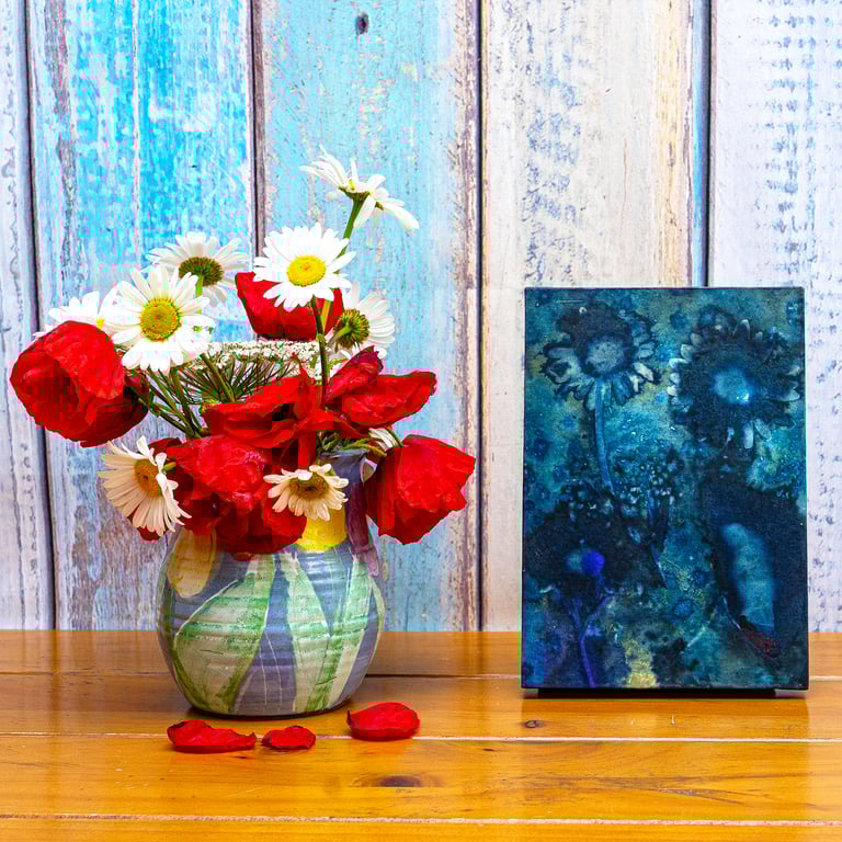 Poppies and Daisies and Purple Pops (SunPrint002)