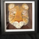 Tiger cub needfelted 3d painting 