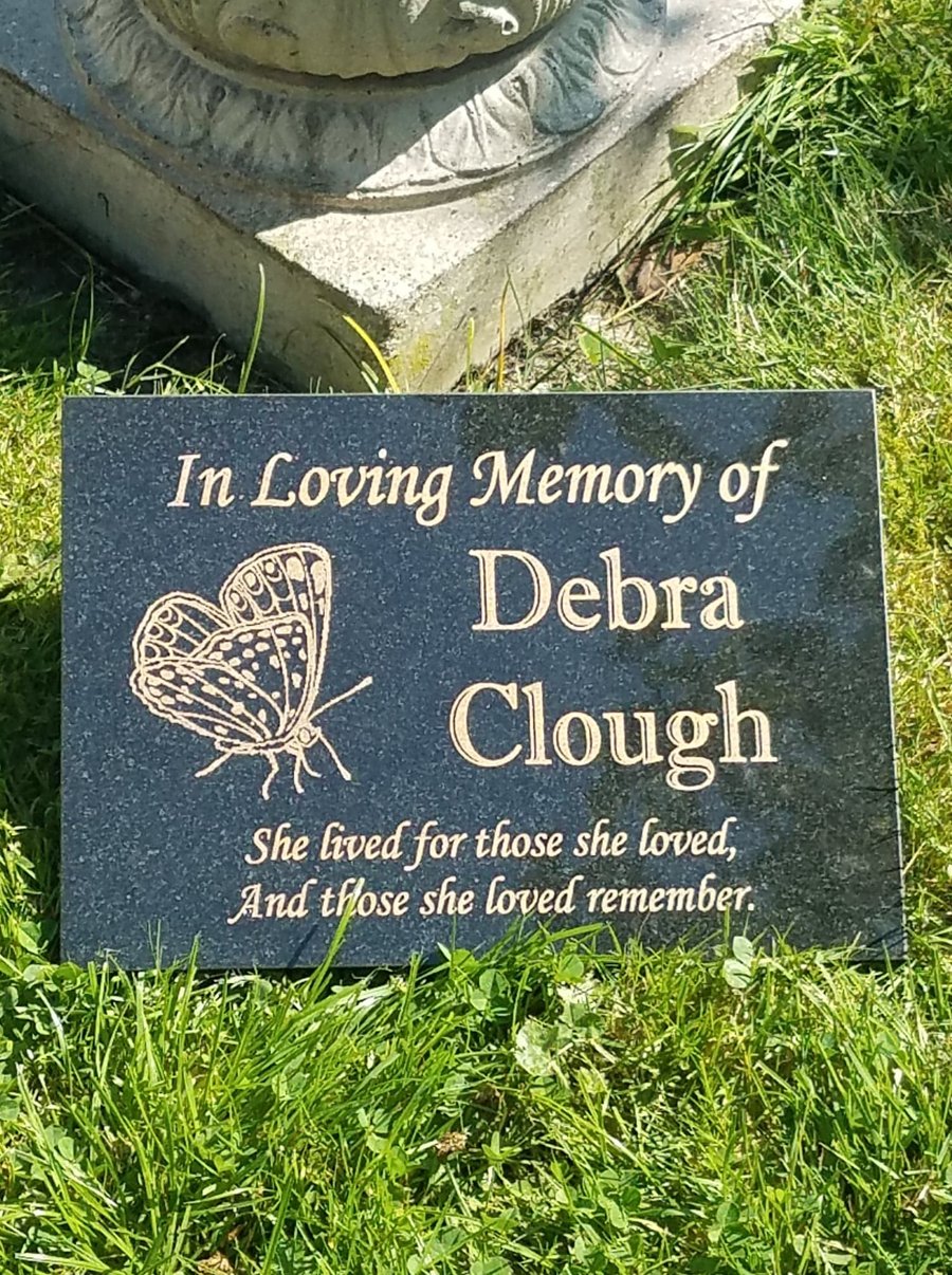 Laser Engraved Memorial Grave marker remembrance plaque stone cemetery stone