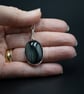 Black striped agate and sterling silver pendant  - Image 4