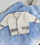 Hand Knitted Baby Fair Isle Cardigan Hat and Blanket Set 0 to 3 Months - Image 5