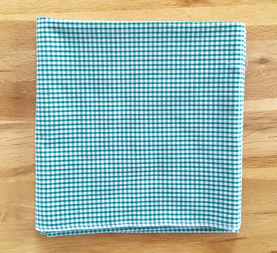 Green Gingham Checked Fabric