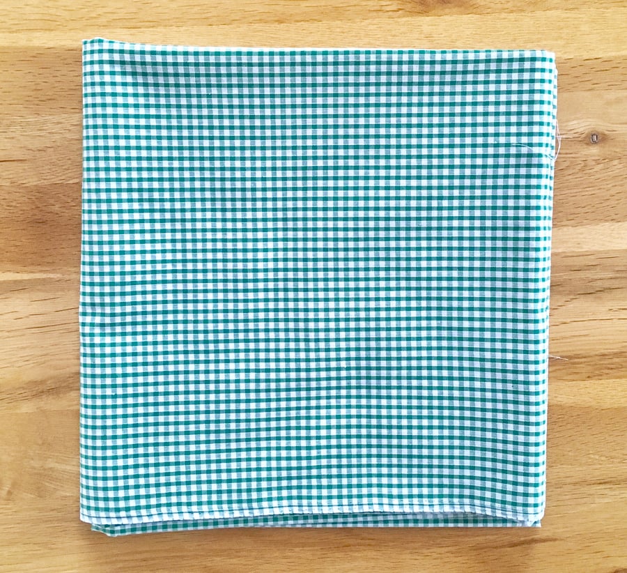 Green Gingham Checked Fabric