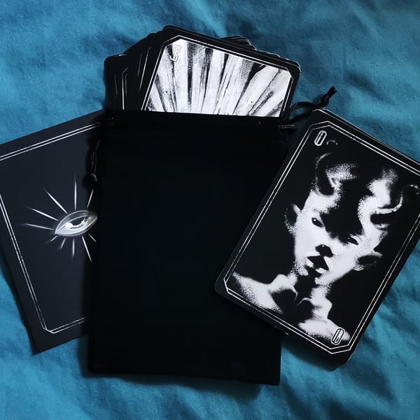 Major Arcana Tarot Card Set, Gothic black and white illustrations