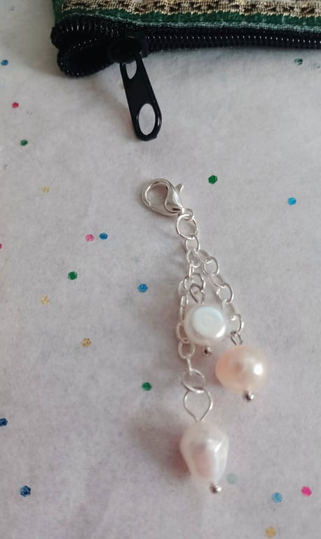 Handmade Pearl Zipper Charm