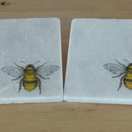 Marble 'Small Bee' Coasters