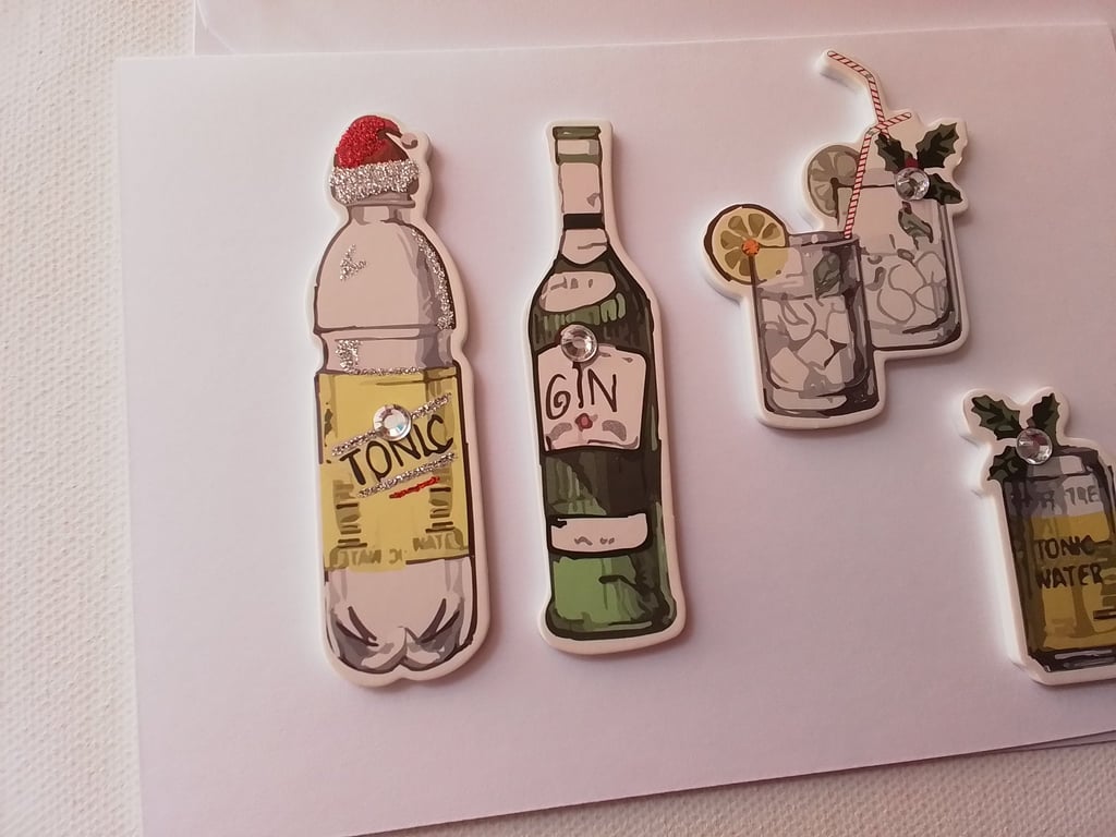 Christmas card. Gin and tonic. Ref 547