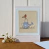 The Old Watering Can, a hand-stitched card with lots of detail, a card to keep!