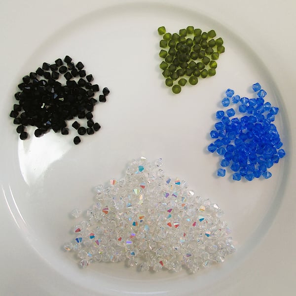 Destash 4mm czech glass bicone beads