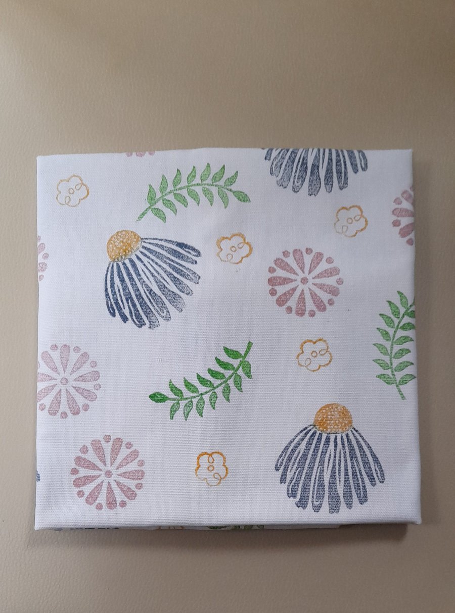 Block printed tea towel