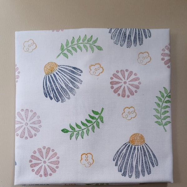 Block printed tea towel