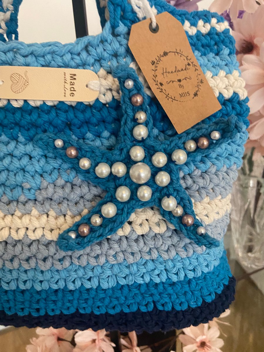 Image of Handmade ombre beach bag
