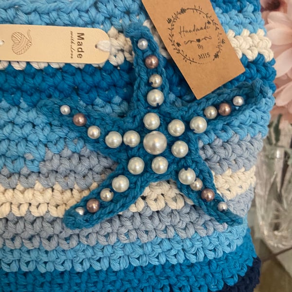 Handmade ombre beach bag