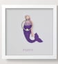 Personalised Mermaid Peg Doll Framed