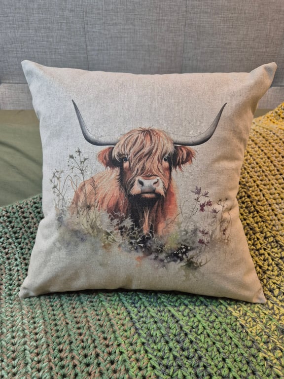 Highland Cow Cushion - Option 3 (6 Designs Available)