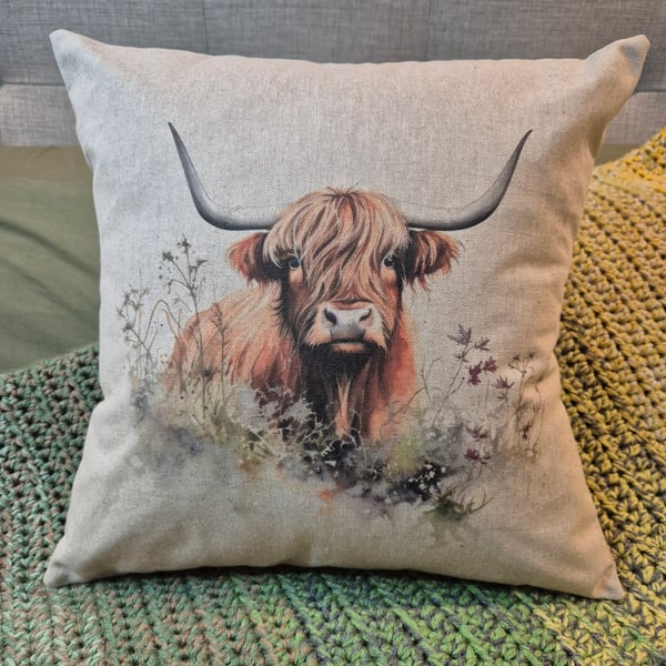 Highland Cow Cushion - Option 3 (6 Designs Available)