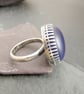 Cobalt blue glass ring, Cultured sea glass, Cocktail ring - Image 6