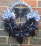 Gorgeous Black and Silver Ribbon Batty Wreath - Image 1